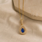 Halo Teardrop Pendant Necklace