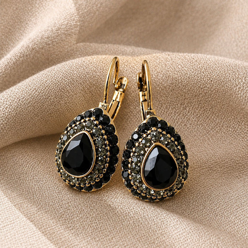 Dazzling Black Stone Earrings