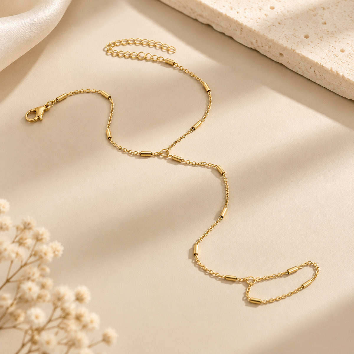Graceful Beaded Hand Chain