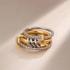 Majestic Stacked Crystals Ring