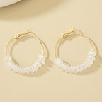 Irregular Acrylic Bead Round Earrings