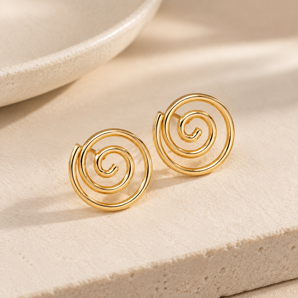 Radiant Spiral Stud Earrings