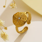 Retro Octagram Zirconia Ring