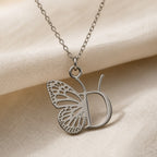 Butterfly Initial Letter Pendant Necklace