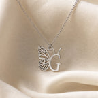 Butterfly Initial Letter Pendant Necklace