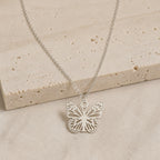 Butterfly Initial Letter Pendant Necklace