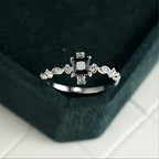 Vintage Black Square Cubic Inlay Ring