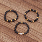 3pcs Set Amethyst Beaded Rings