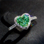 Crimson Heart Halo Crystal Ring