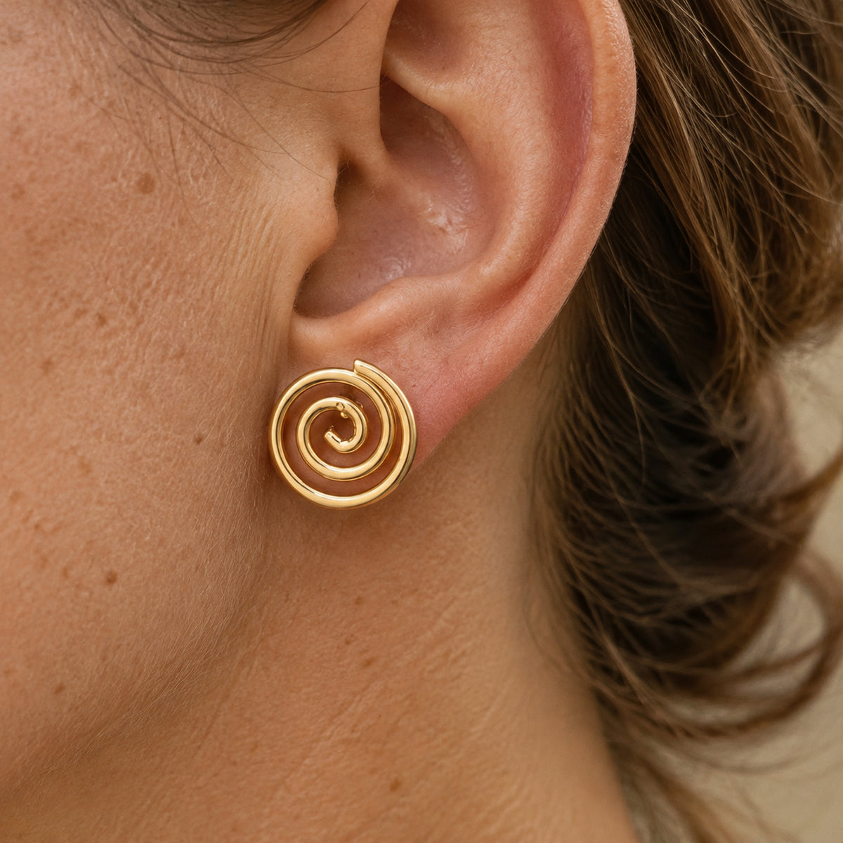 Radiant Spiral Stud Earrings