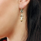 Silver Floral Lily Pearl Earrings