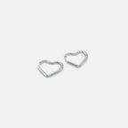 Mini Heart Hoops Silver