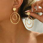 Unique Lava Texture Double Layer Earrings