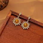 Radiant Sunflower Drop Earrings