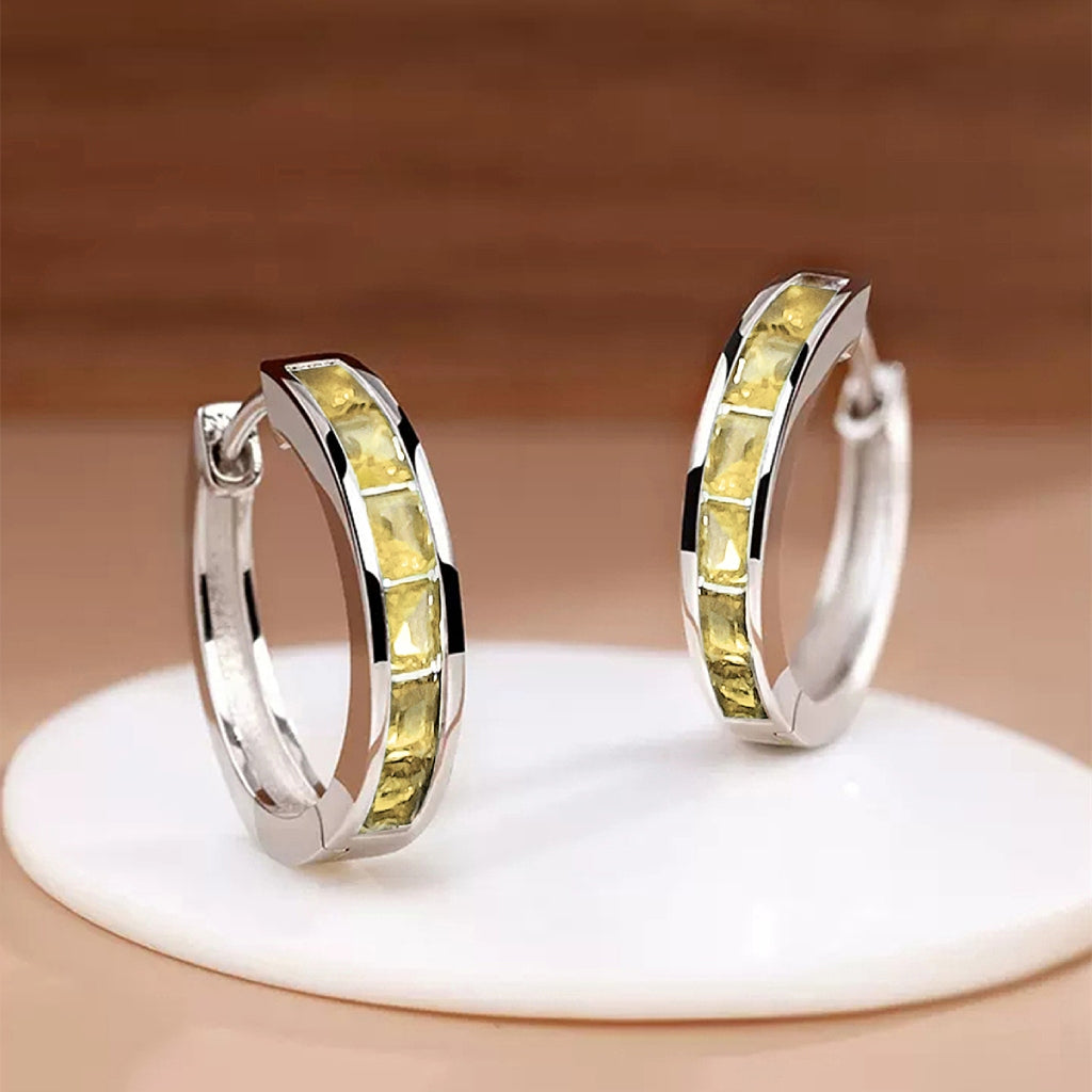 Dazzling Zirconia Hoop Earrings