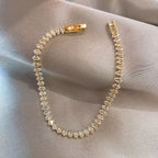 Geometric Zirconia Stone Chain Bracelet
