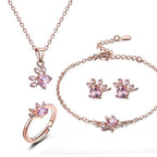 Paw Set 4 Pieces with Zirconia Heart
