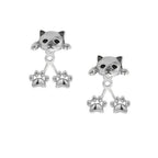Cat Head Paw Drop Earrings