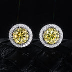 Dazzling Yellow Halo Earrings