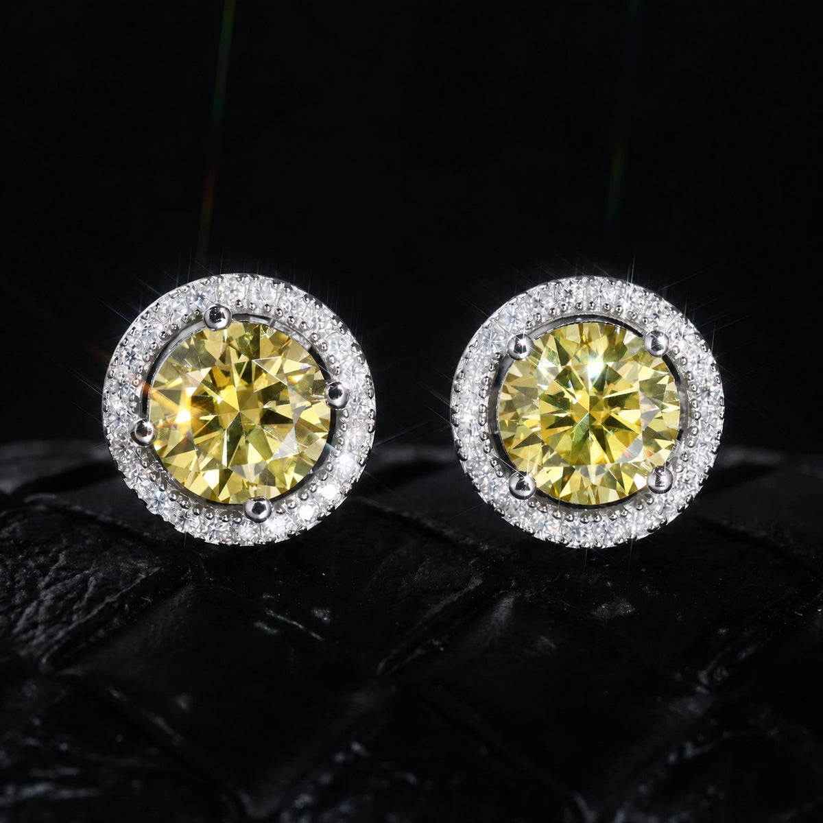 Dazzling Yellow Halo Earrings