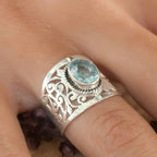 Wide Bohemian Crystal Ring