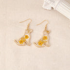 Floral Friend Silhouette Dangle Earrings