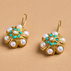 Turquoise Pearl Couture Earrings