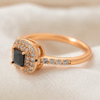 Square Black Onyx Gold Ring