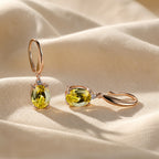 Graceful Yellow Oval Earrings
