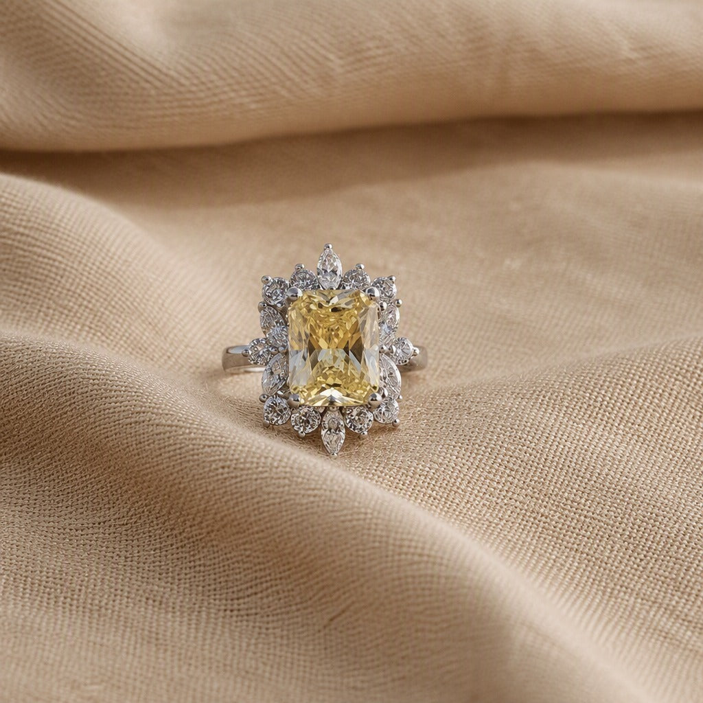 Majestic Yellow Sunburst Ring