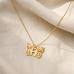 Butterfly Initial Letter Pendant Necklace