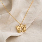 Butterfly Initial Letter Pendant Necklace