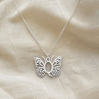Butterfly Initial Letter Pendant Necklace