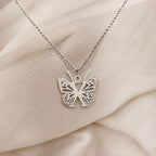 Butterfly Initial Letter Pendant Necklace
