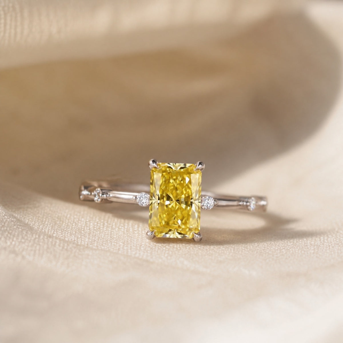 Radiant Yellow Gemstone Ring