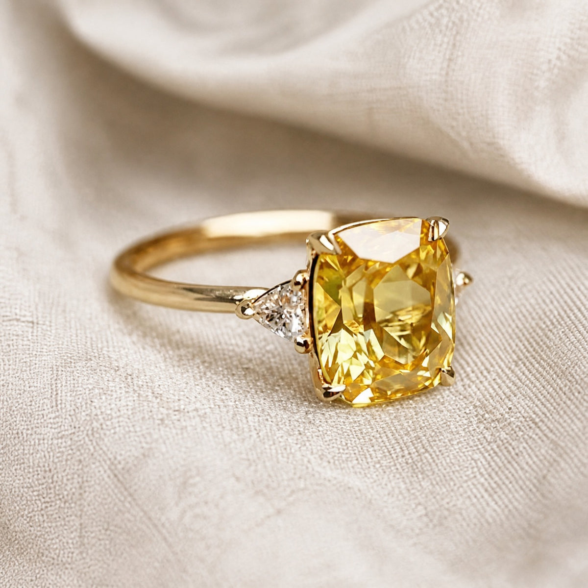 Timeless Yellow Cushion Ring