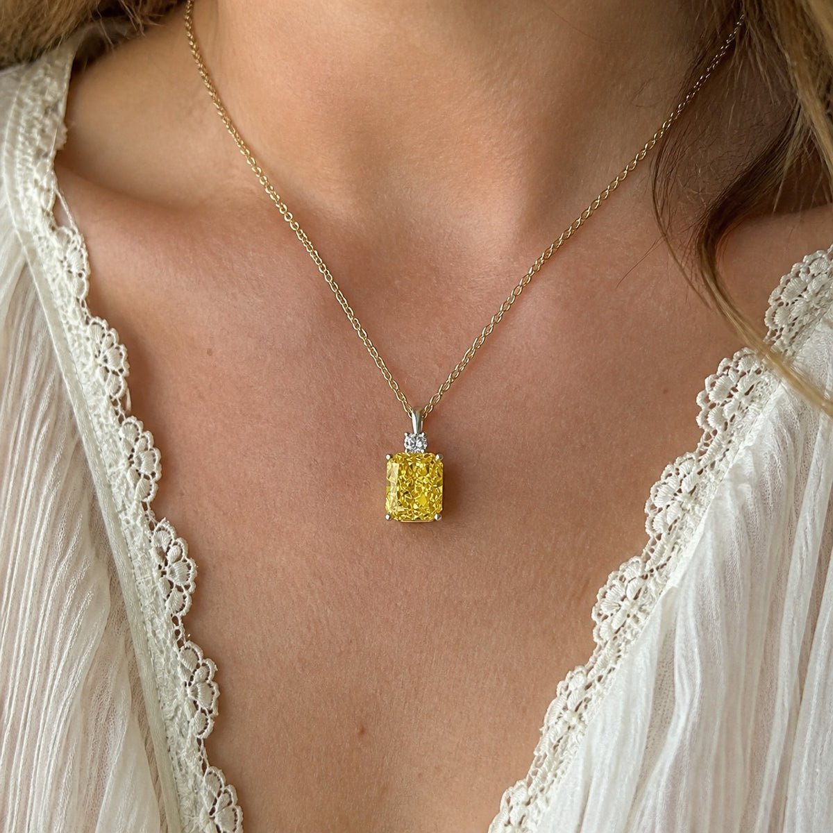 Ethereal Amber Pendant Necklace