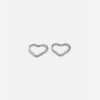 Mini Heart Hoops Silver