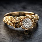 Golden Leaf Zirconia Ring