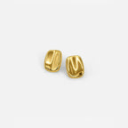 Radiant Gold Rectangular Stud Earrings