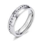 Elegant White Crystals Titanium Band