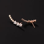 Sparkling Flower Drop Statement Earrings