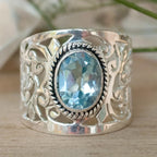 Wide Bohemian Crystal Ring