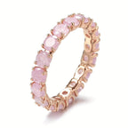 Aqua Crystal Eternity Statement Ring