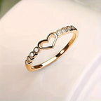 Open Heart Crystals Accent Ring