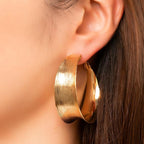 Vintage Golden Hollow Hoop Earrings