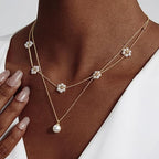 Pearl Flower Layered Necklace