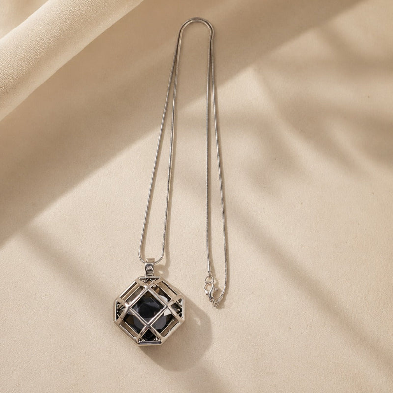 Sophisticated Crystal Charm Necklace