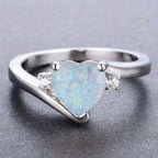Sleek Silver Heart Moonstone Ring