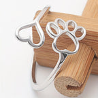 Dog Paw Heart Adjustable Ring